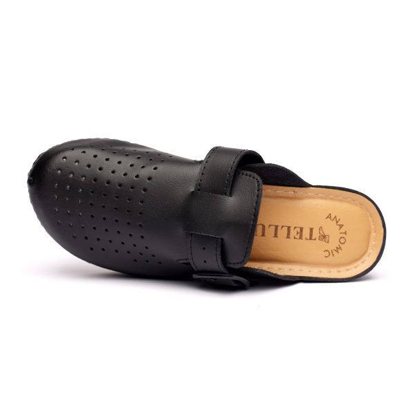 Saboti medicali piele dama Tellus 27-09, Negru - imagine 7