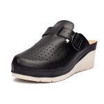 Saboti medicali piele dama Tellus 27-09, Negru - imagine 4