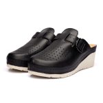 Saboti medicali piele dama Tellus 27-09, Negru - imagine 2