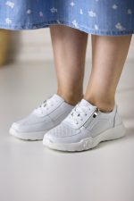 Pantofi piele dama FL965-2, Alb