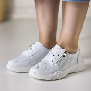 Pantofi piele dama FL965-2, Alb