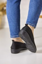 Pantofi dama plasa XY2887-1, Negru - imagine 4