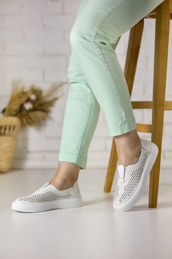 Pantofi piele dama JS705-4, Alb - imagine 3