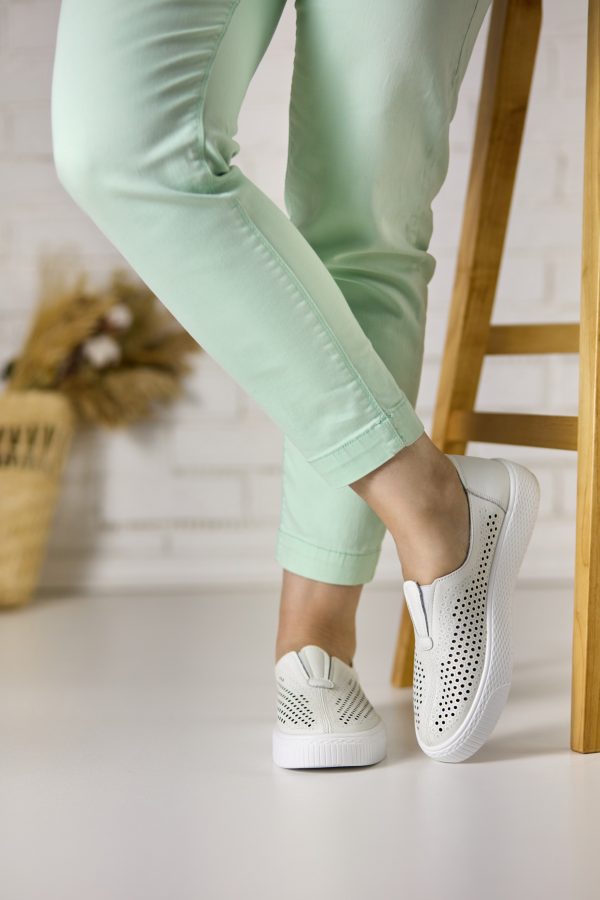 Pantofi piele dama JS705-4, Alb - imagine 2