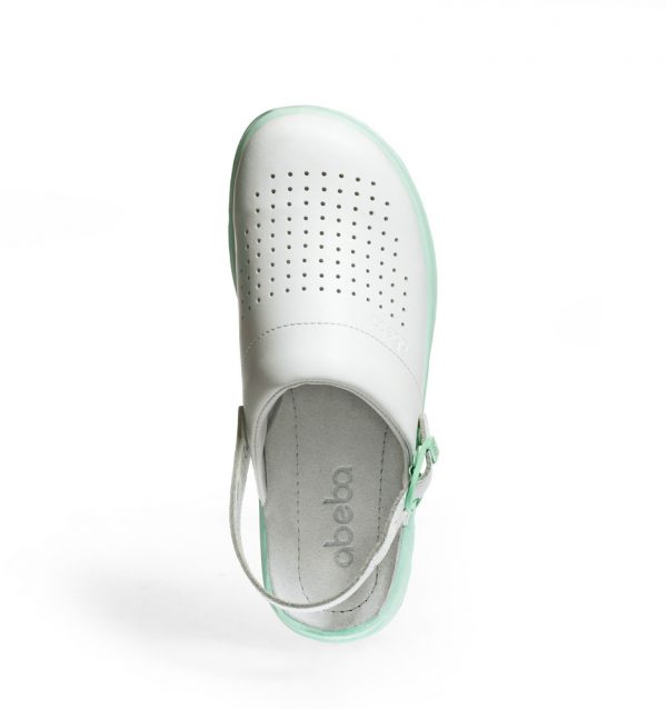 eng_pl_Occupational-Clogs-ACTIVE-080-Abeba-White-OB-1138_13 Saboti medicali Abeba din piele 85080, Alb cu verde - imagine 5